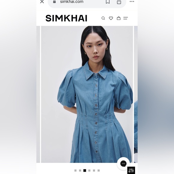 NWT SIMKHAI CIARA DENIM MINI DRESS - Picture 2 of 3